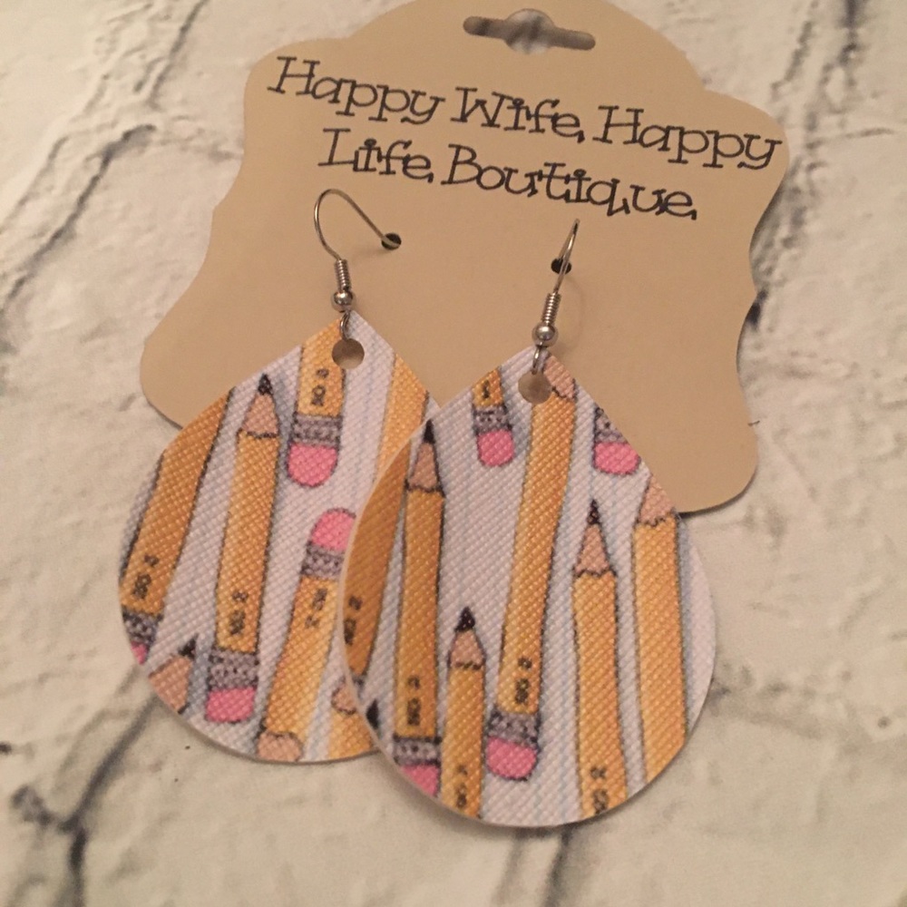 pencil teardrop earrings